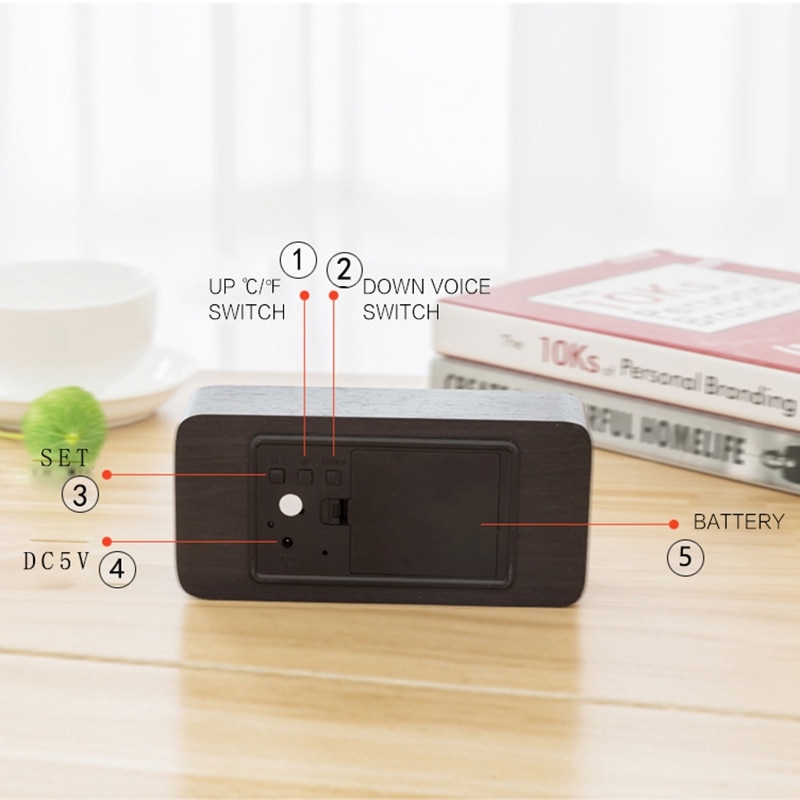 Modern Led Alarm Clock Temperature Humidity Electronic Desktop Digital Table Clocks Home voice control LED smart alarm clock