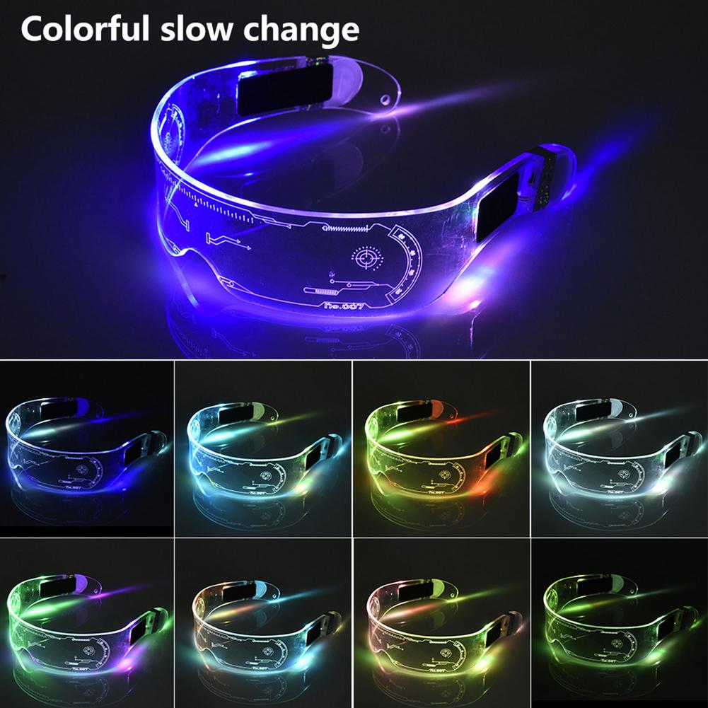 Led briller el wire neon fest lysende led briller lys op glas rave kostume fest indretning dj solbriller halloween indretning: B