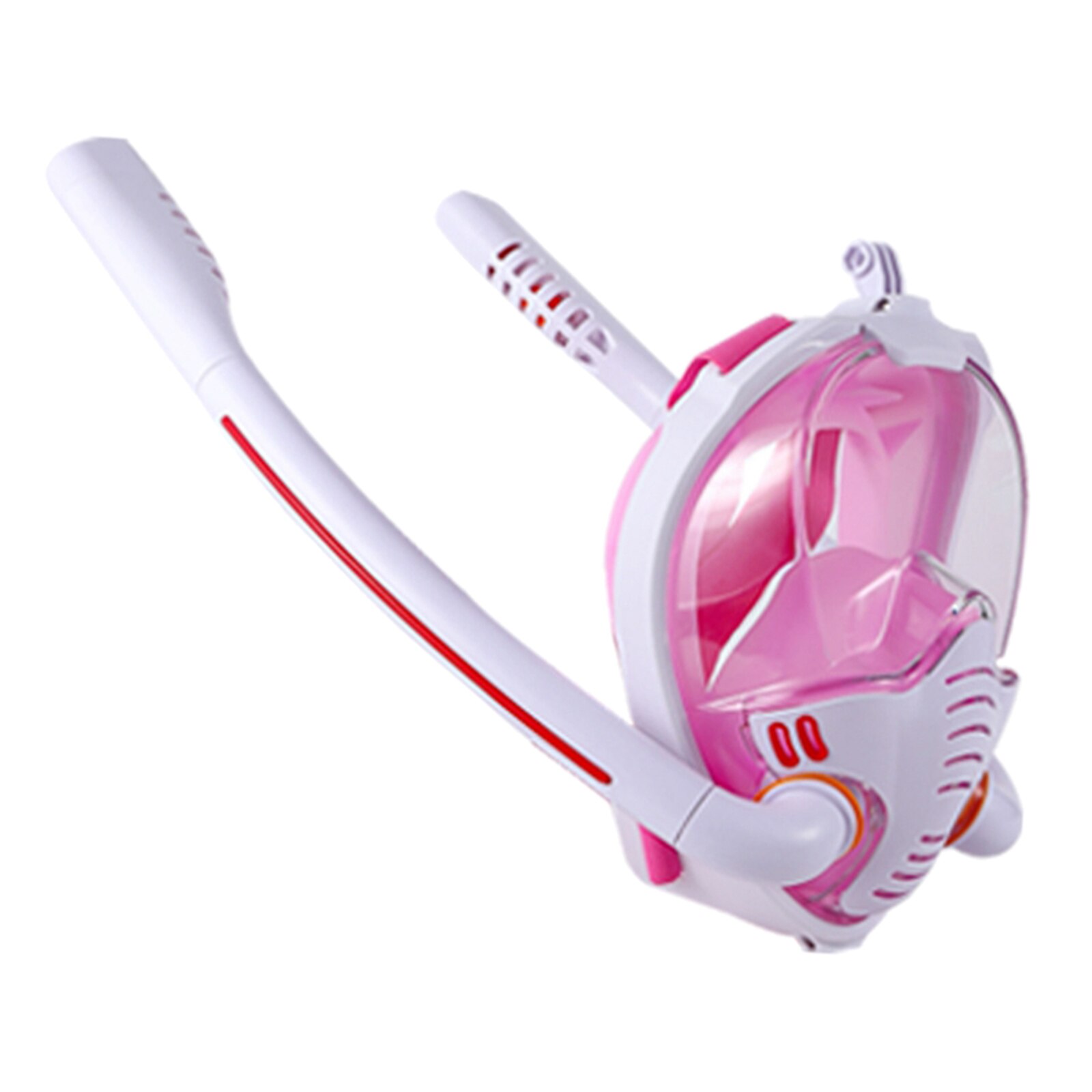 Full Face Snorkel Mask - 180° Panoramic View - Foldable Anti-Fog Anti-Leak Design - Innovative Breathing System: Pink L