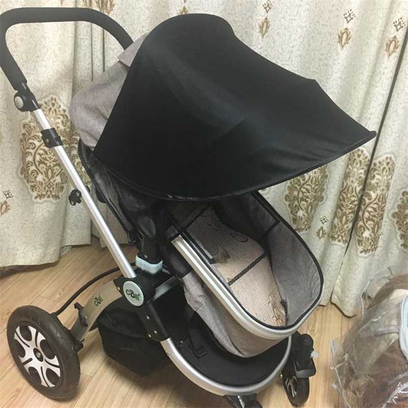 Baby klapvogn solafskærmning solskærm barnevogn baldakin bugt solskærm beskyttelseshætter baldakin klapvogn klapvogn tilbehør: Sort 1
