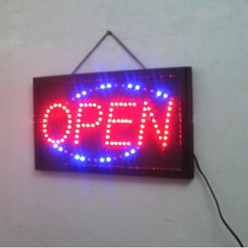 19 " x10 " led åben butiksskilt neon udstillingsvindue hængende lys, led skilt belyst skilt