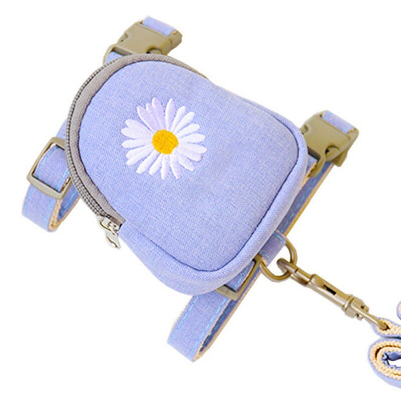 Pet Dog Backpack Harness with Leash Puppy Bag with Training Leash For Small Dog Self Carrier BackPack Bags Pet Accessory bjxt: Blue / S