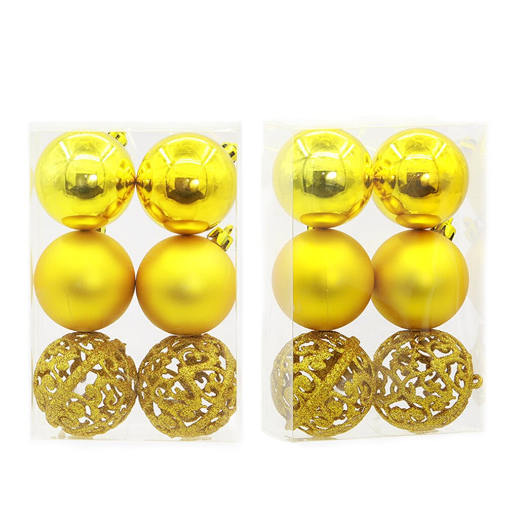 6 stuks onbreekbare kerstbaldecoratie balfeest thuis kerstboomversiering: Goud