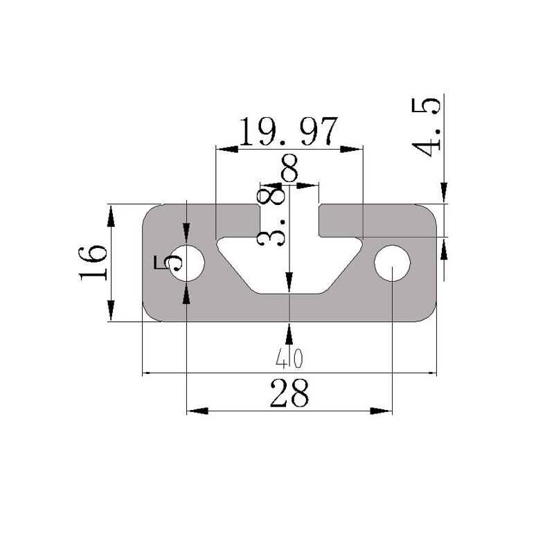 BoDanLi aluminium extrusie profielen 1640 Europese standaard Industriële aluminium profiel voor Slide rail