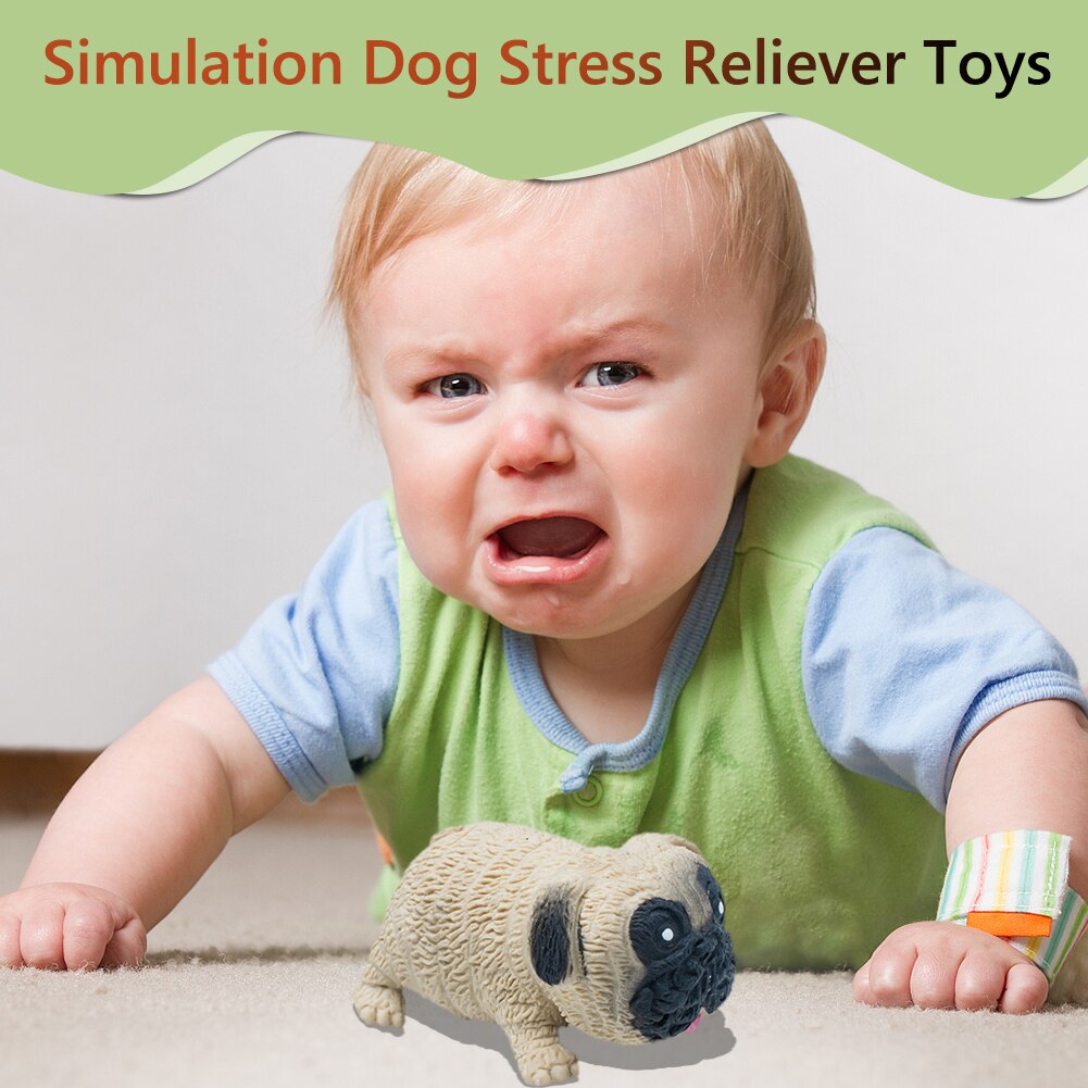 Decompressie Speelgoed Creatieve Lala Pug Decompressie Speelgoed Knijpen Muziek Zand Elastische Stretch Vervorming Klopte Hond Vent Speelgoed