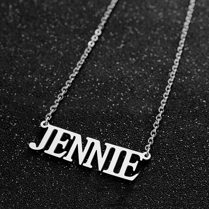 Kpop coreano ejército carta de silicona ajustable pulseras para mujeres niñas niños Punk mano inicial pulsera bisutería de cumpleaños: Necklace Jennie