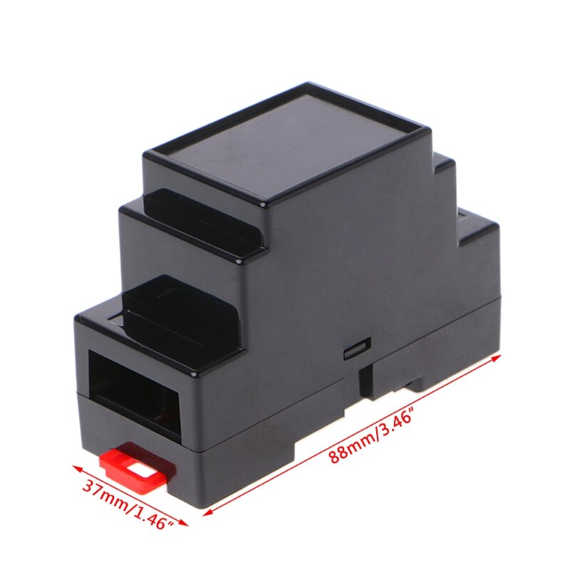 2Pcs Plastic Electronic Project Case DIN Rail Junction Box 88x37x59mm