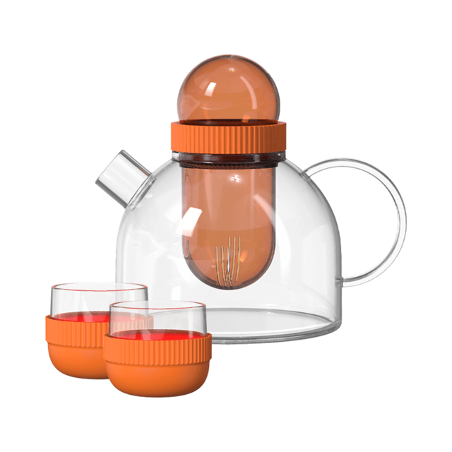 Xiaomi Glass Teapot Set Heat Resistant Household Spherical Tea Kettle With Infuser Heatable Water Jug Tea Tools Bar Supplies: Orange