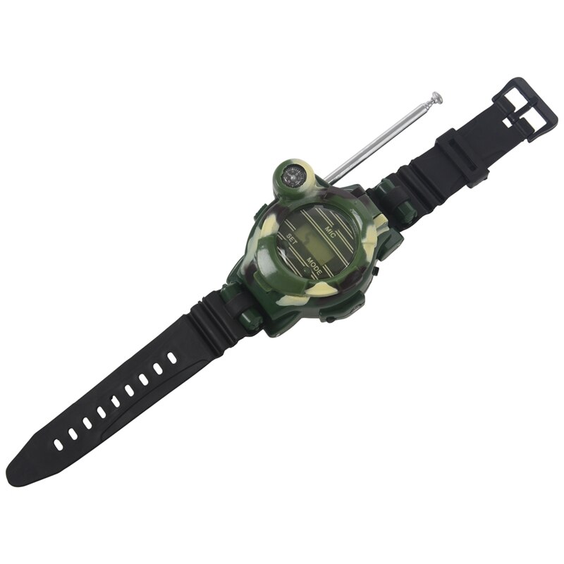 1 paar lcd-radio, 150m horloges, walkie-talkie, 7 in -in -1 kinderhorloge, radio, buitenintercom, speelgoed (kleur: groen)