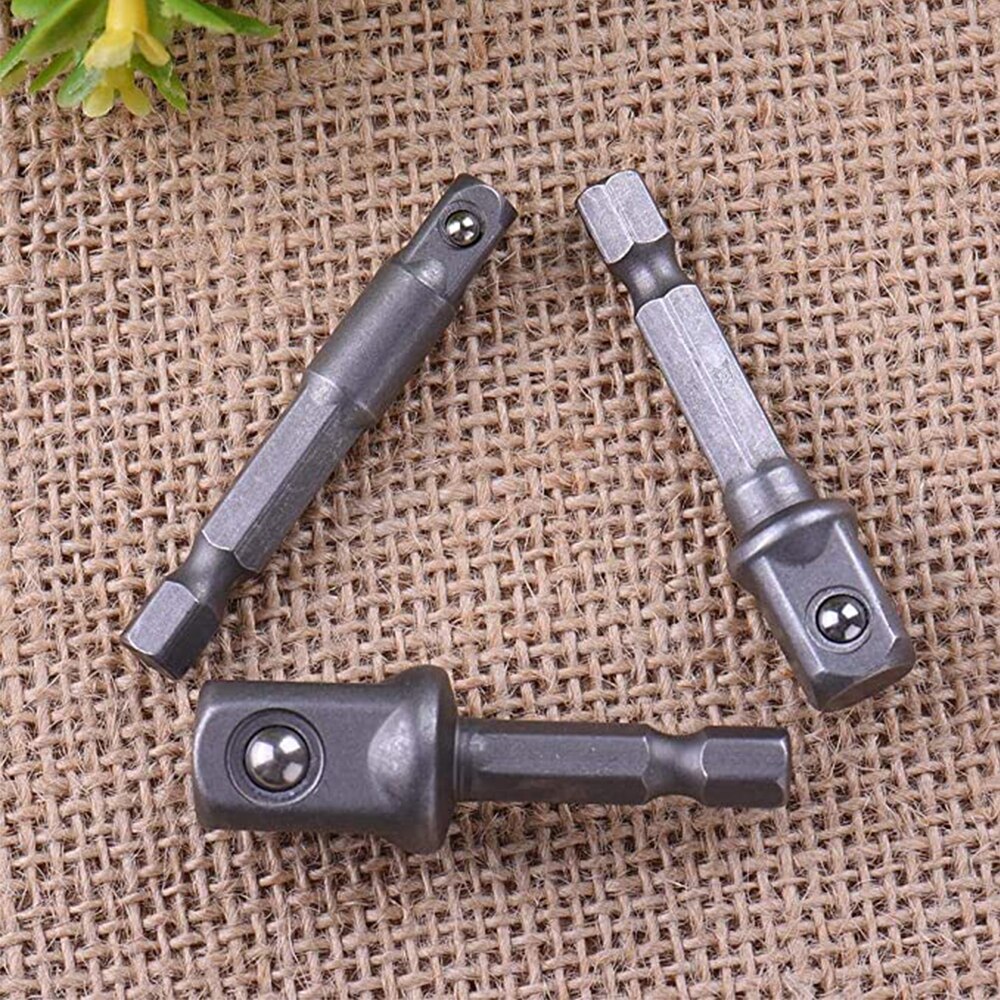 3 kpl kuusiovarsi jakoavaimen käyttö sähköpora hylsy poran sovitin hylsy jatkoporanterä adapteri 1/4 " 3/8 " 1/2 " ruuvimeisseli työkalut