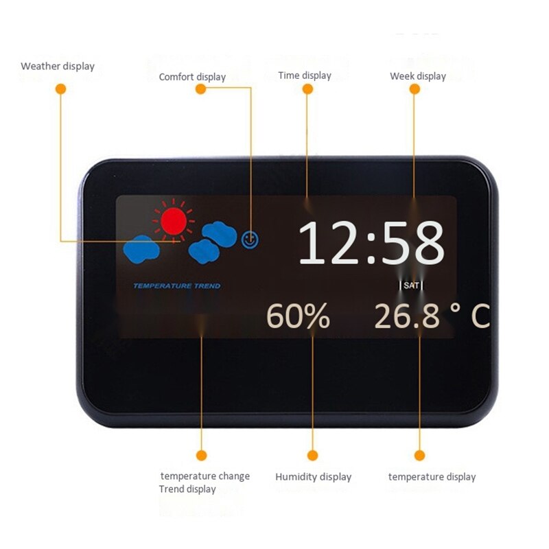 ! Weerstation, Indoor Outdoor Thermometer Met Forecast, Temperatuur, Klok