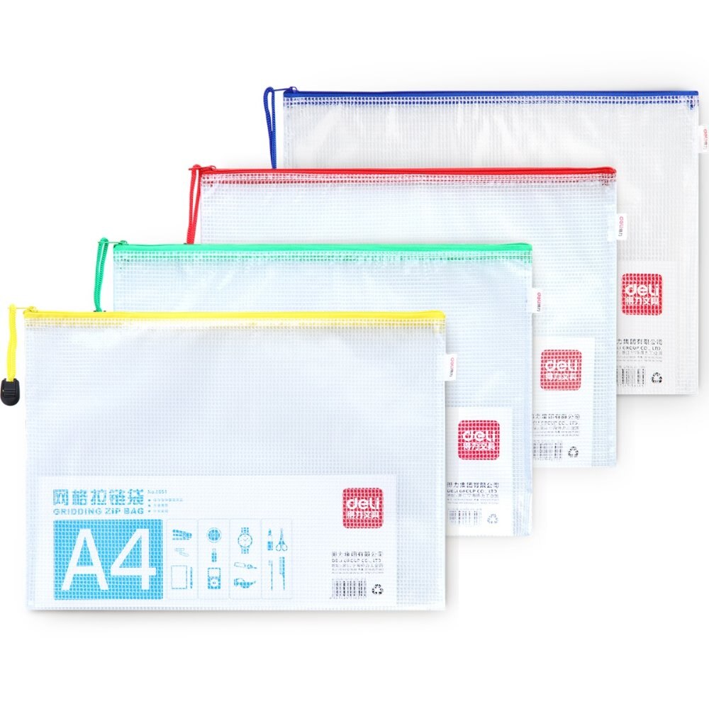 5 pcs/lot Papel A4 fichier dossier papeterie Document sac école & bureau fournitures étanche Document dossier Deli 5654
