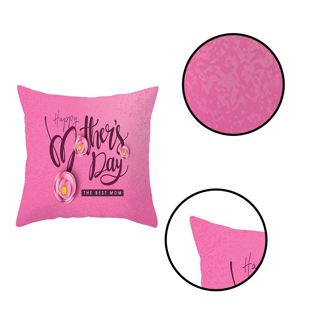 Funda de almohada con estampado de piel de melocotón para decoración del Día de la madre, 45cm, funda de cojín lavable para sofá, 4 unidades