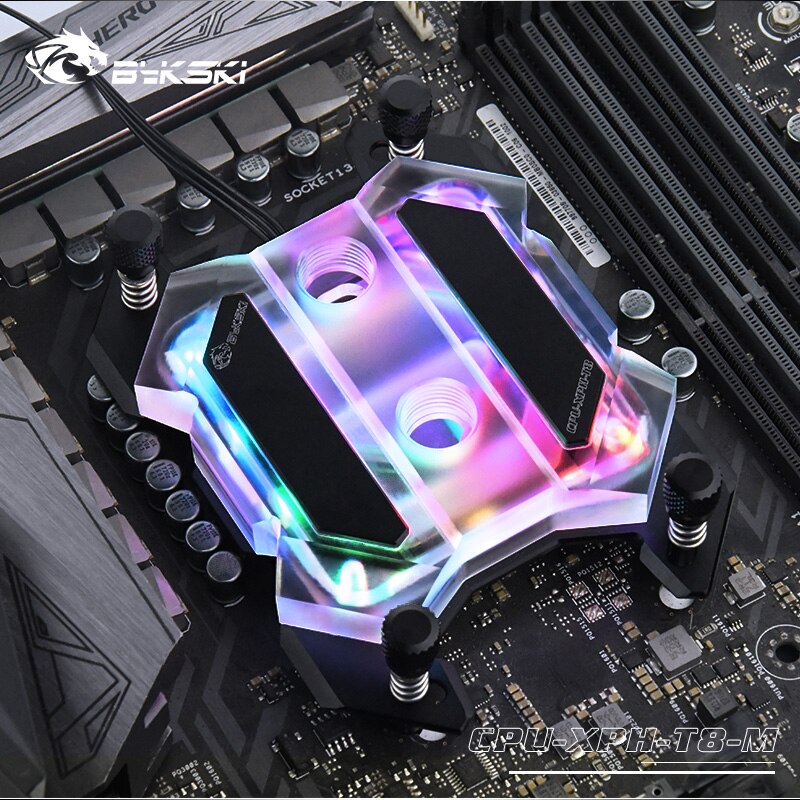 Bykski AMD CPU Water Block For AMD Ryzen3/5/7 X470/AM/FM, CPU Liquid Cooler Support 12V RGB/5V A-RGB/SYNC,CPU-XPH-T8-M: 5V 3Pin ARGB