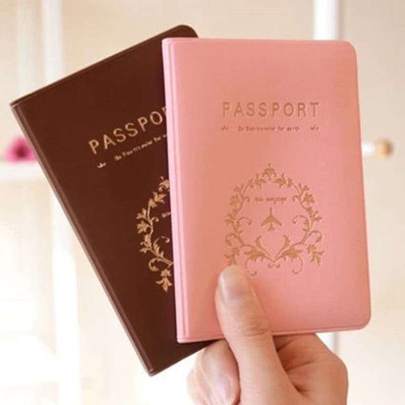 Användbar resehjälp enkel pass id-kort täcke hållare pu läderfodral skydd bärbara praktiska hållare