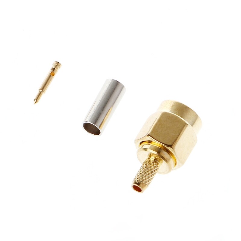 10 sztuk SMA męski zacisk wtyku RG174 RG316 LMR100 kabel RF złącze