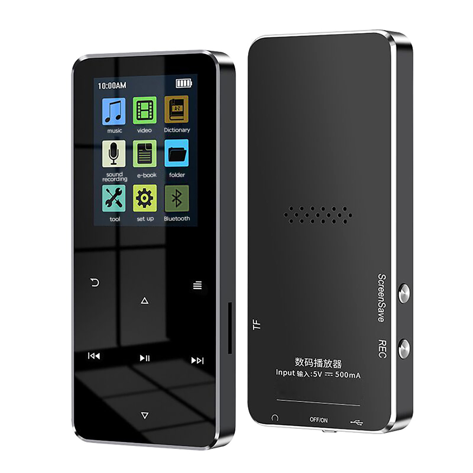Video- und sprachunterstützung,  mp3 , e-book-reader, lautsprecher, kartenrekorder, bildschirm, musikplayer mit 1.8 -zoll-tf- , mp3  mp4 mp3/mp4: Schwarz