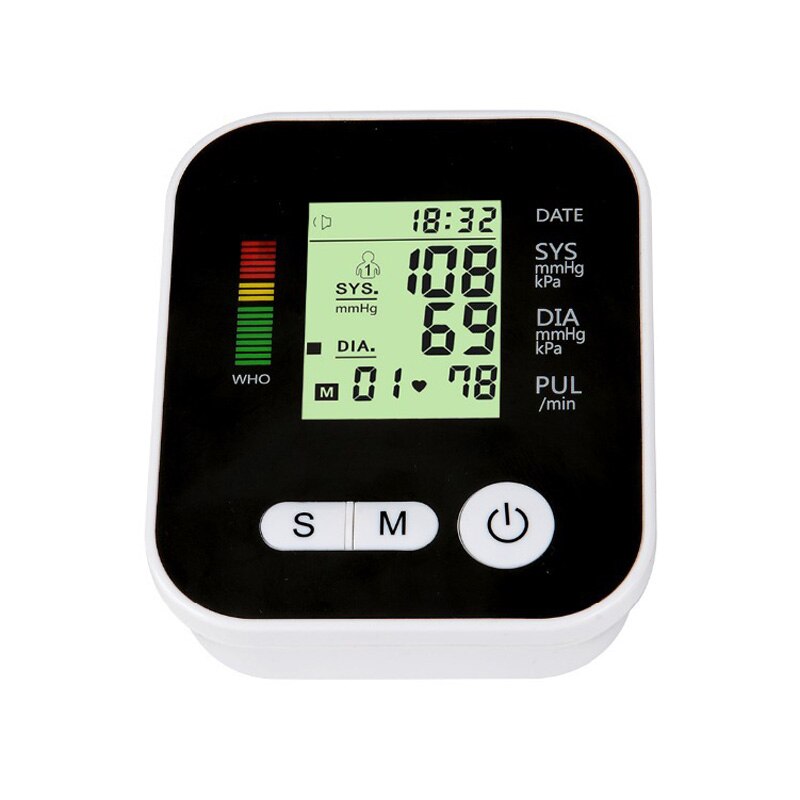 Hjemmesundhedspleje automatisk digital lcd overarm blodtryksmåler hjerteslag manchet monitor maskine tonometer til måling