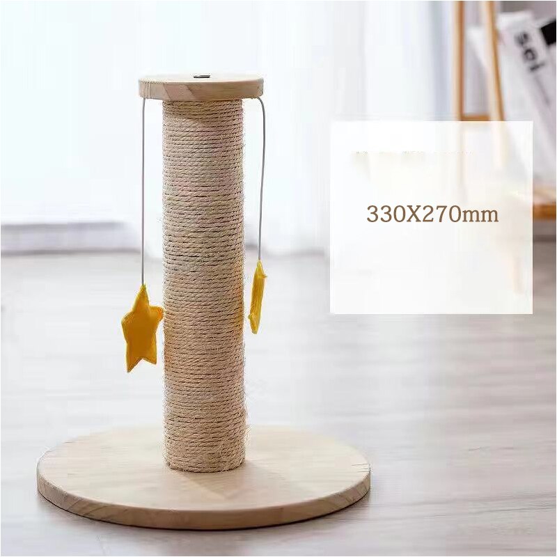 Cat Climb Column Star Month Sisal Wood Cat Climbing Frame Wear-resisting Grind Claw Vertical Protect Furniture Cats Toy: 33X27CM