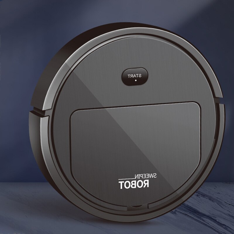 Robot Vacuum Cleaner with Edge Brush &amp; Mist Spraying USB Chargeable Automatic Floor Cleaning Household Cleaning Tools PR: Vacuum VersionBlack