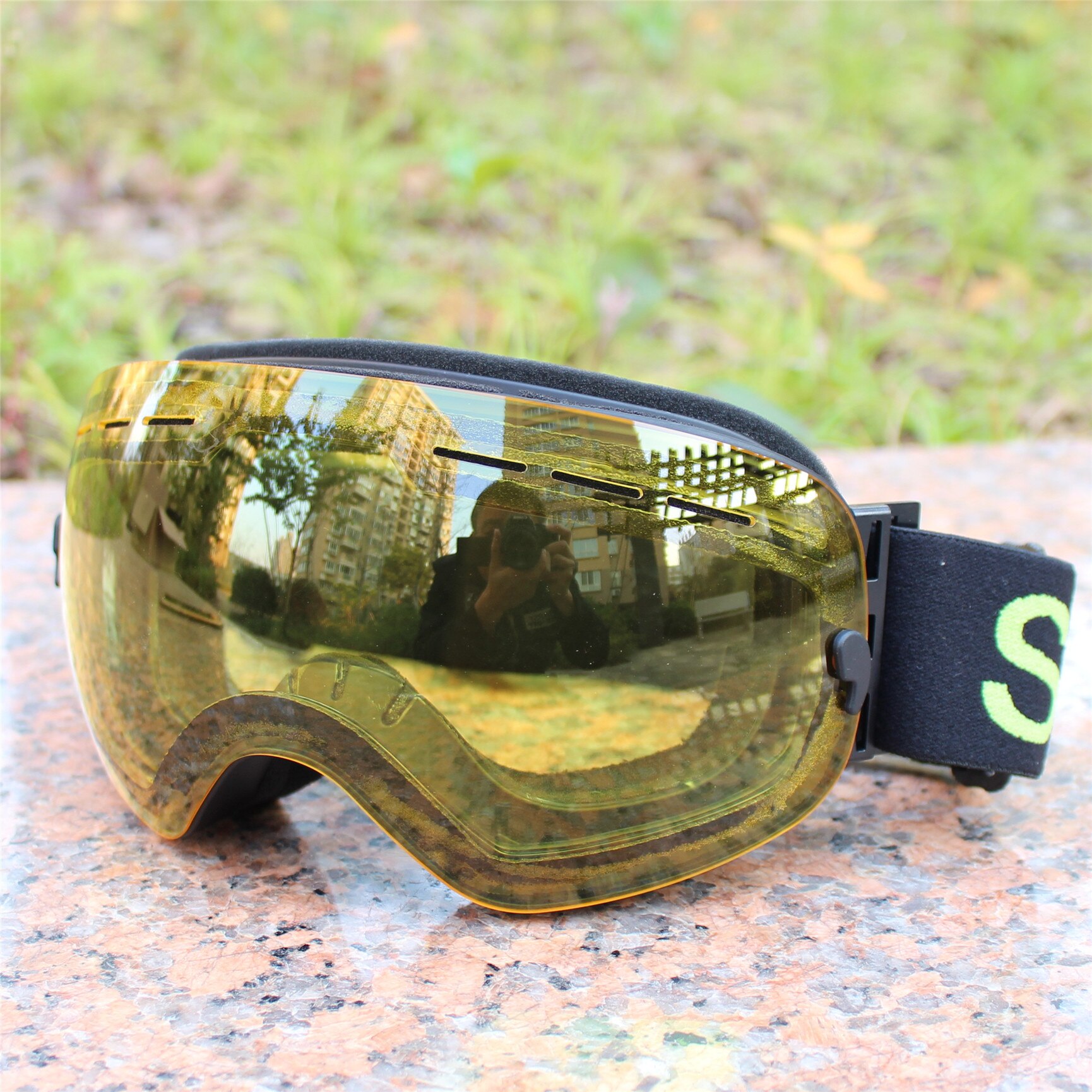 Gafas de esquí para hombre y mujer, lentes de invierno para deportes de nieve, protección UV antiniebla, lentes intercambiables para jóvenes, gafas Premium: Rosa