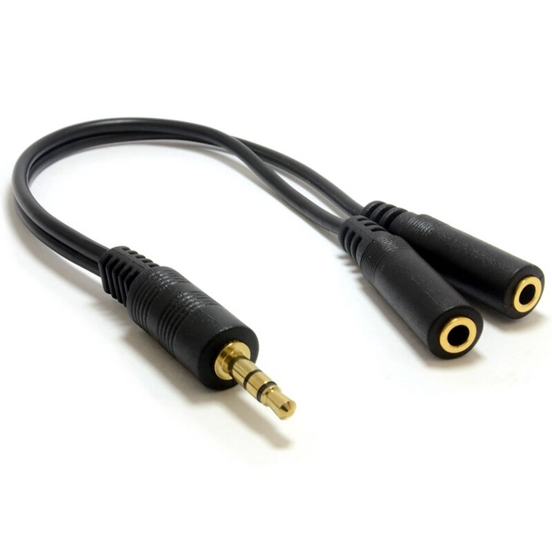 Sort 3.5mm stereo stik splitter kabel adapter kabel 20 cm: Default Title