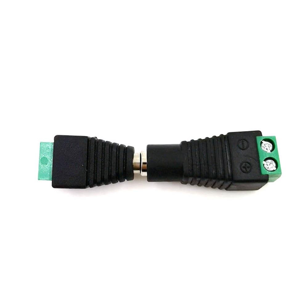 Adaptador de enchufe macho/hembra para CCTV, 12V, 5,5x2,1mm, luz LED de un solo color, 10 Uds.