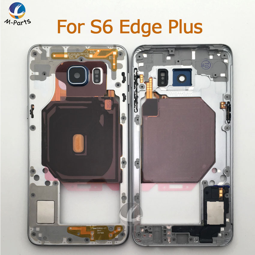 Marco medio Original chasis placa bisel para Samsung Galaxy S6 G920F S6 edge G925F S6 edge plus G928F carcasa trasera + NFC + parte