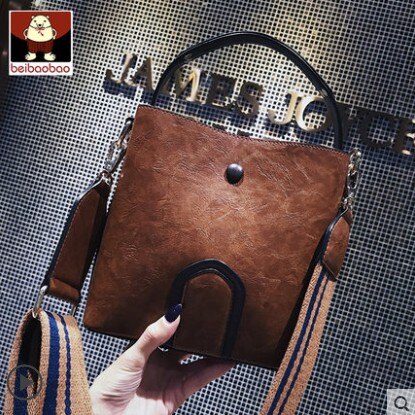 Beibaobao tassen pu leren messengertassen voor dames, klinknagels, crossbodytassen voor dames, schoudertassen voor meisjes: Bruin