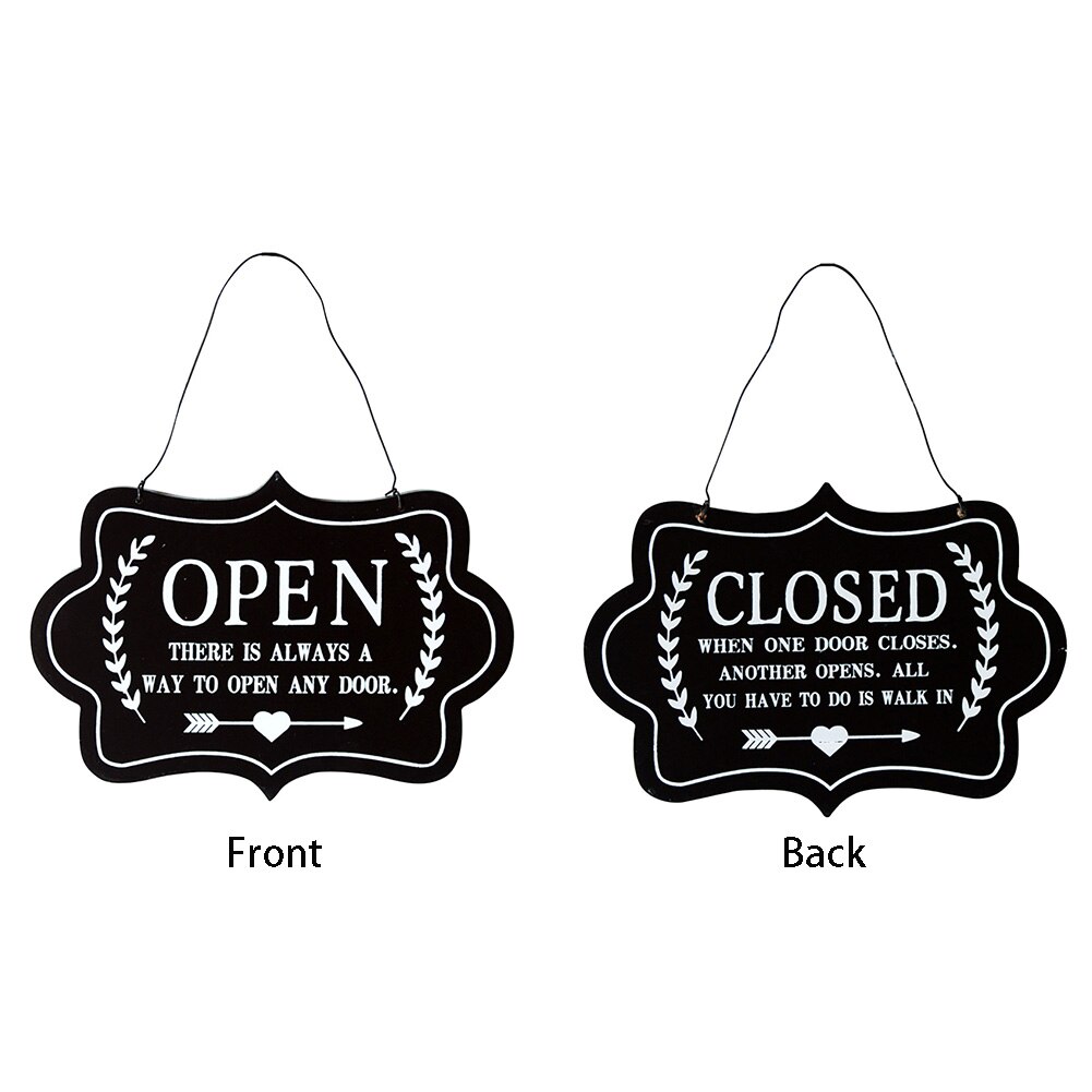 Restaurant Business Notice Window Store Hanging Sign Wooden Board Greeting Crafts Display Double Side Wall Decor Cafe Door