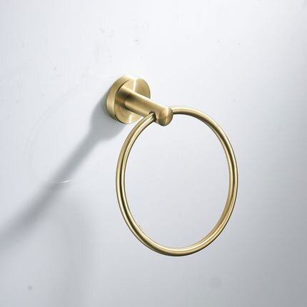 Badezimmer Zubehör Set Gebürstet Gold Bad Regal, Handtuch Rack, Handtuch Aufhänger Papier halter, wc Pinsel Halter Bad Hardware Sets: towel ring