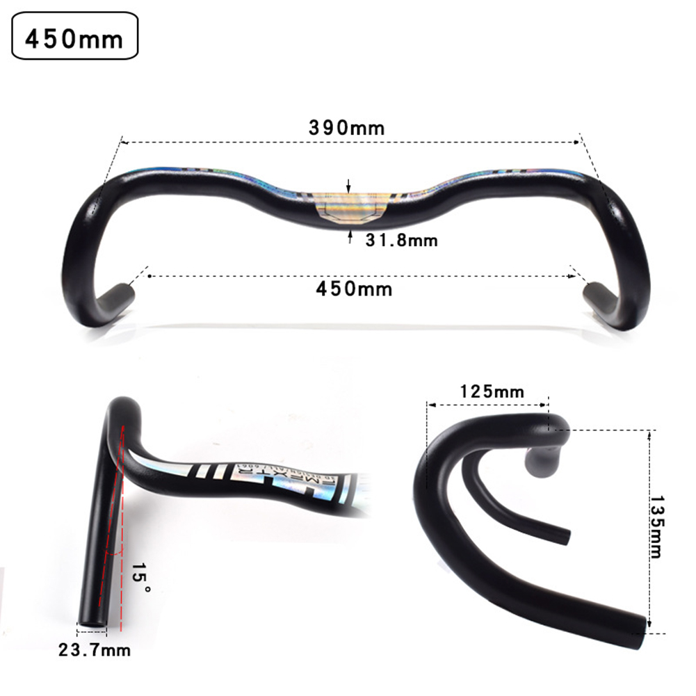 Road Bike Gravel Handlebar Ultralight Racing Bike Bar Bike Steering Wheel Bent Handlebar Inner Routing 31.8mm*420/450/480mm