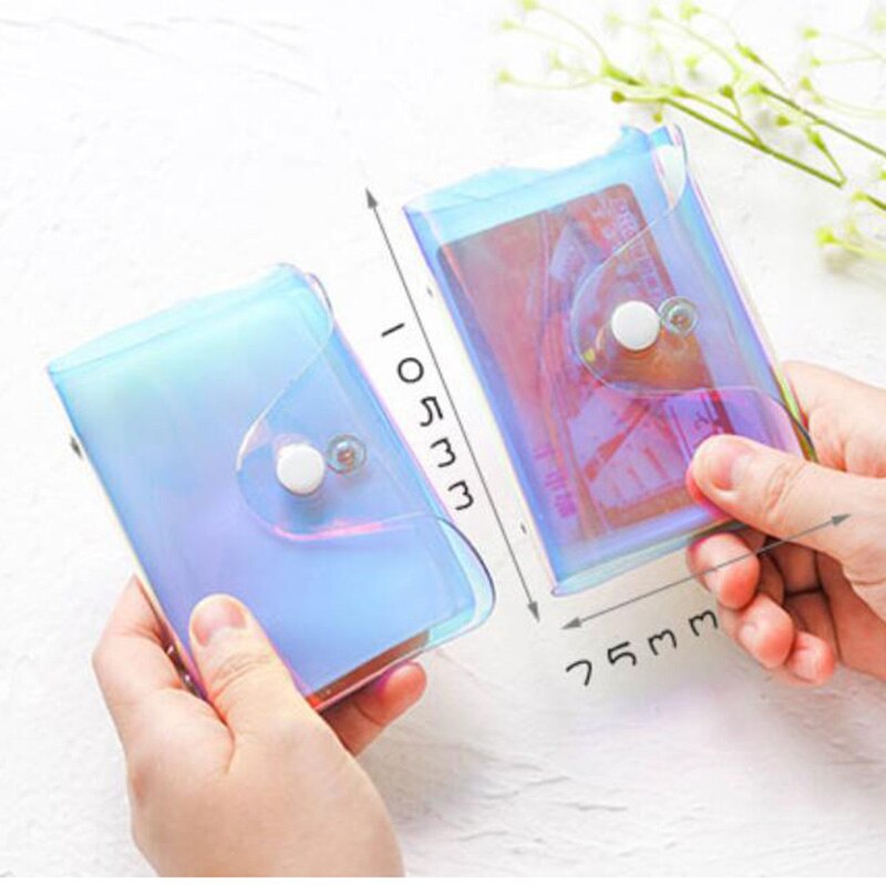 Porte-cartes en PVC Transparent, 10 pièces, porte-cartes de visite pour femmes et filles, sac de carte de crédit, porte-cartes d&#39;identité, portefeuille: laser