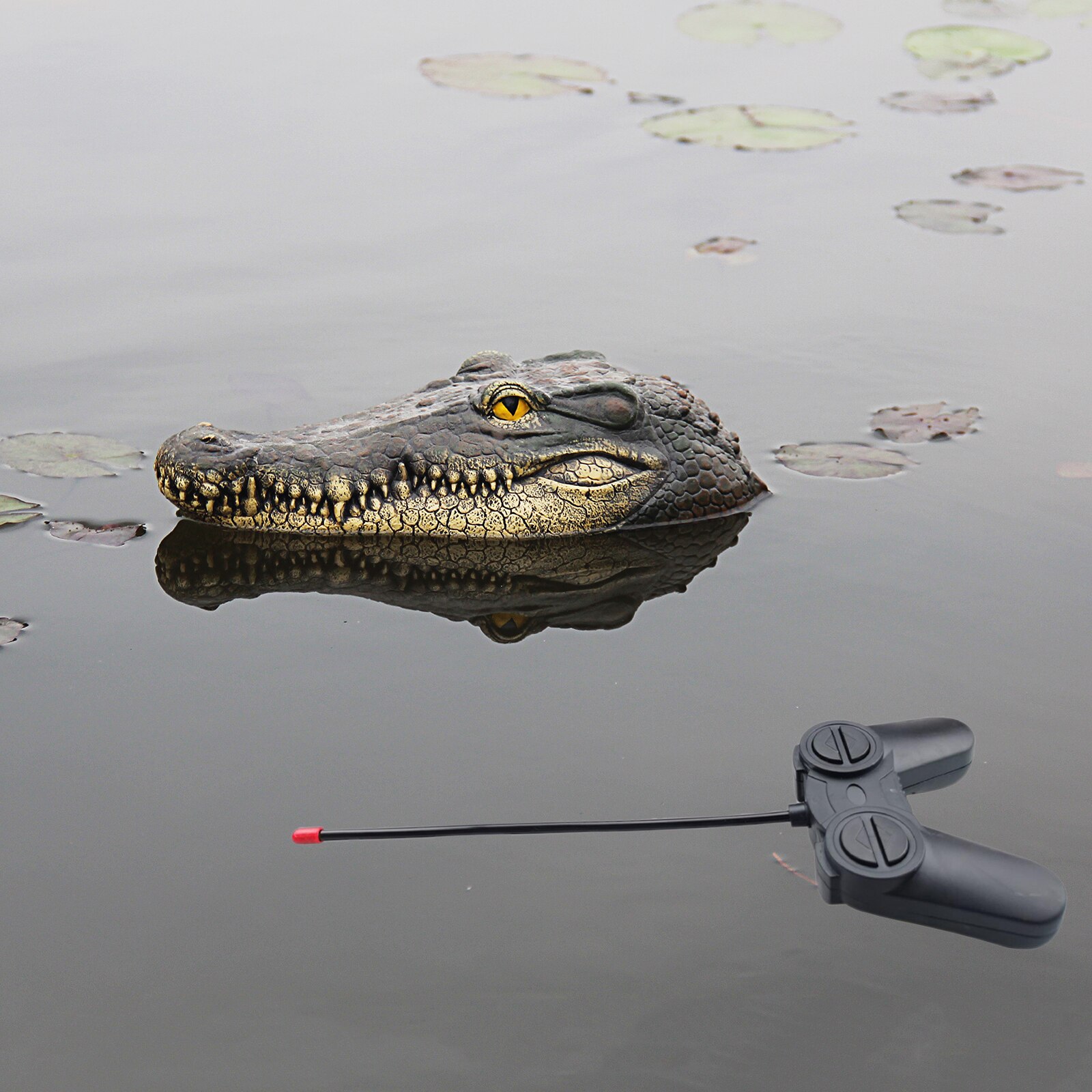 RC Remote Control Simulation Crocodile Head Park Decor Water The Boat Prank
