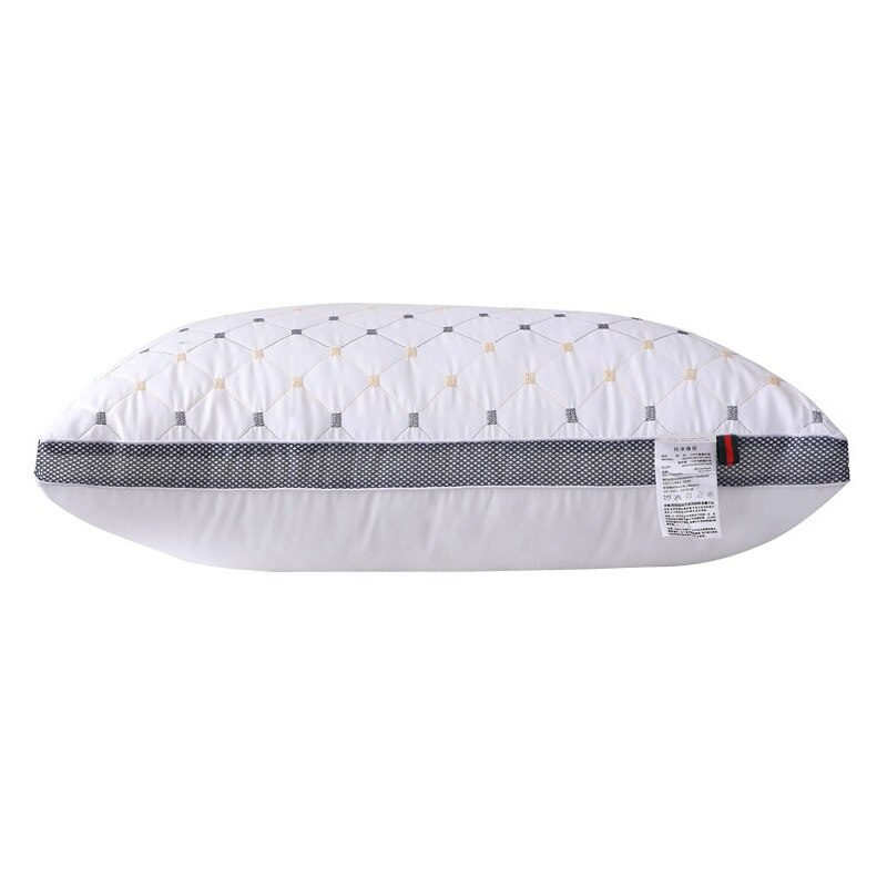 74X48 Cm Lange Nek Kussen Bed Slapen Kussen Verlichten Cervicale Vermoeidheid Schouder Pijn Kussen Vulling Kern Katoen Borduurwerk 1 Pc: grid white / 74x48 high pillow 15