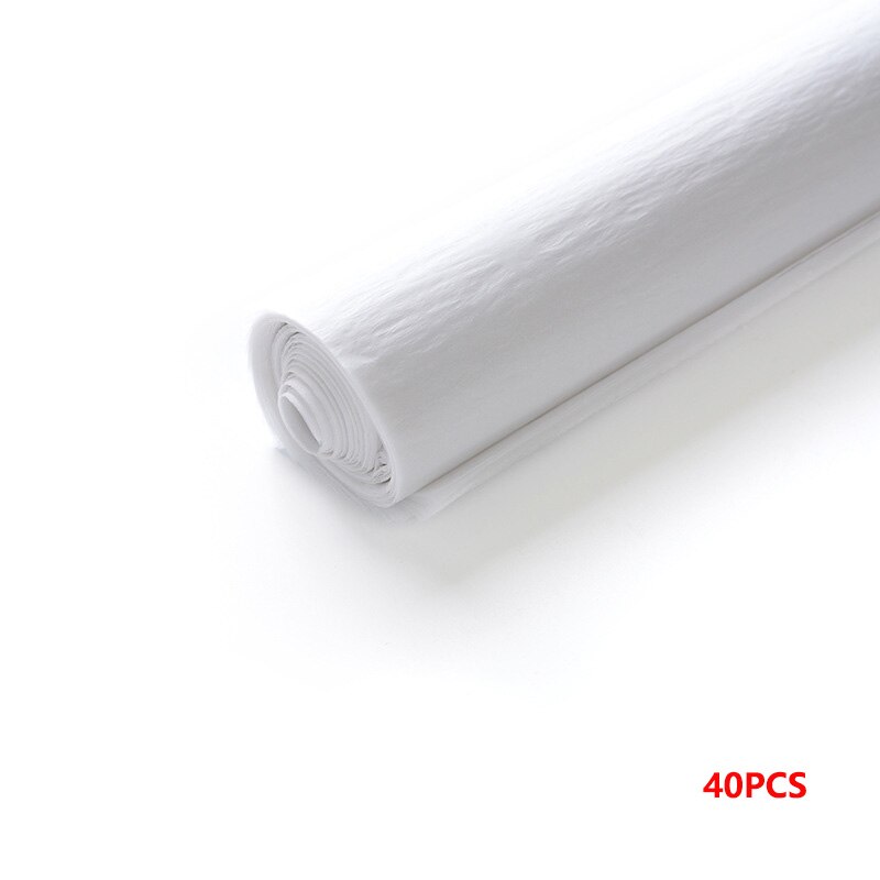 40pcs/set High 52*75cm Tissue Paper Flower Clothing Shirt Shoes Packaging Craft Paper Roll Wine Wrapping Papers: White