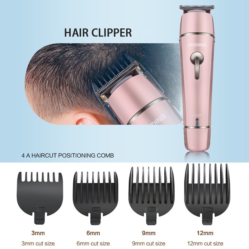 JINDING 5 in 1 Electric Hair Clipper Hair Trimmer Rechargeable Men Shaver Beard Multifunction Hair Cutting Machine