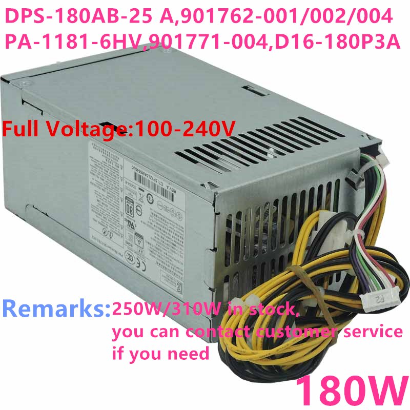 PSU For HP 800 600 480 400 280 G3 G4 180W Power Supply DPS-180AB-25 A 901762-001/002/004 PA-1181-6HV PCG003 D16-180P3A