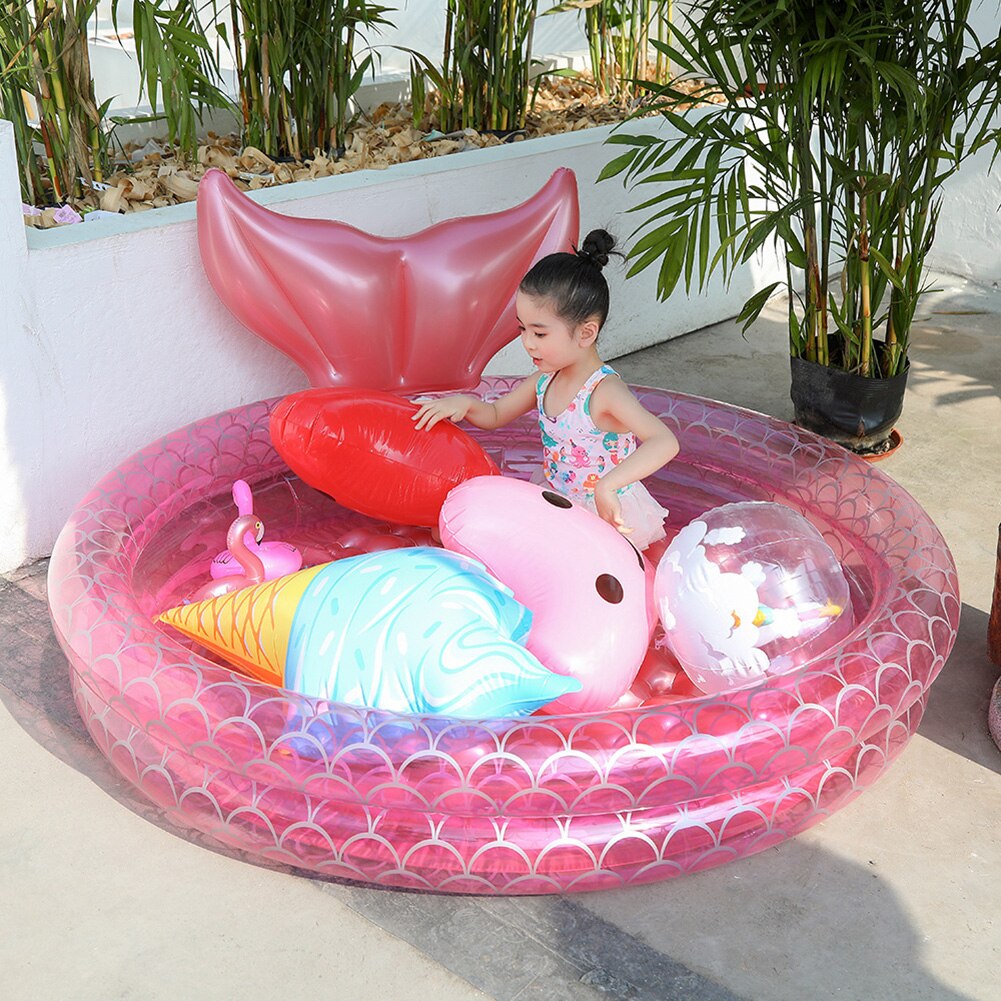 Verdickte, aufblasbare pvc-poolmatte mit doppelter lage, sicherheitsbadewanne, spielmatte, strapazierfähige strandmatratze, rundes becken, krabbelkissen