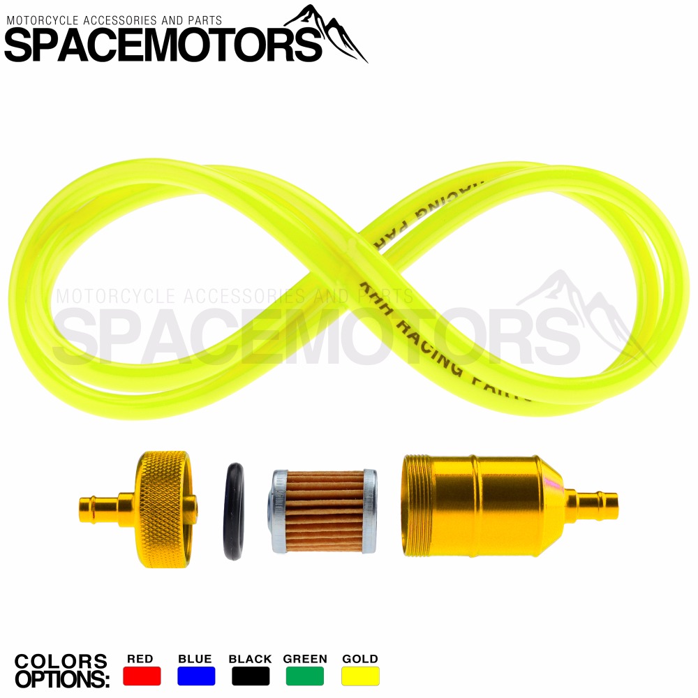 Filtre à essence en alliage anodisé universel de 6mm et câble de 1000mm, pour moto, pit Bike, Dirt Bike, ATV, Quad, pièces en ligne