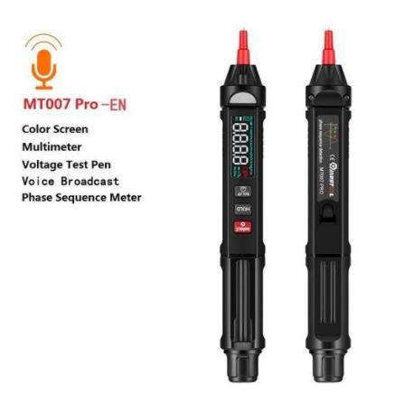 MUSTOOL MT007/Pro/En Digital Multimeter Pen Type Test Lead Normal LCD/Anti Display Screen True RMS 3 In 1 Voltage Test Meter: MT007 Pro-EN