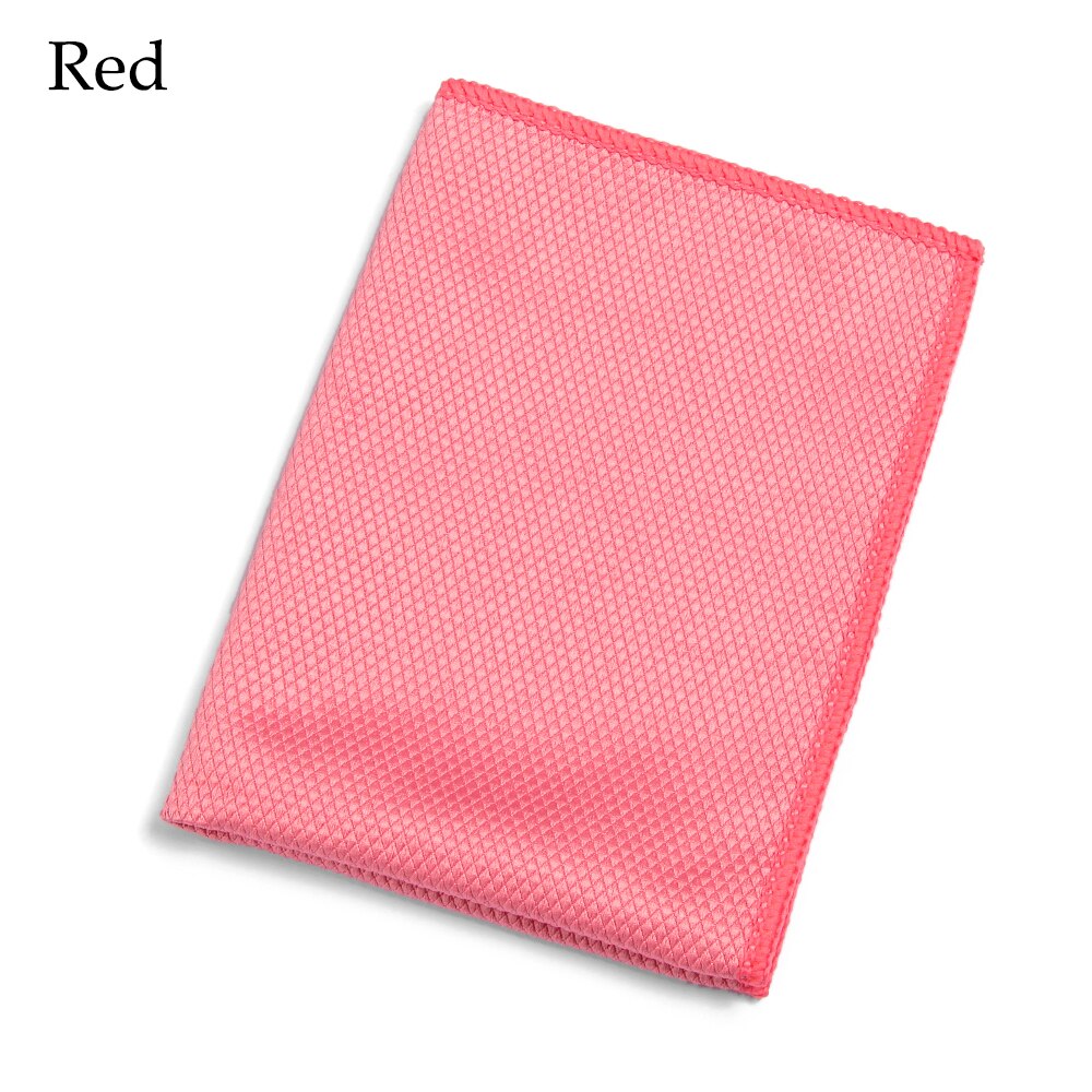 Glass rengjøring tørke speil vaske håndkle vann absorpsjon ingen lo skuresvamp rengjøring filler mikrofiber husholdning anti-fett: Rød 30x 40cm