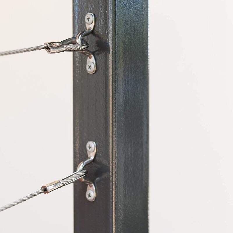 Cable Set with 10M Wire Rope M2 Wire Rope Clamp M5 Hook Eyelet Spanner Stainless Steel for Tent Ropes Washing Lines