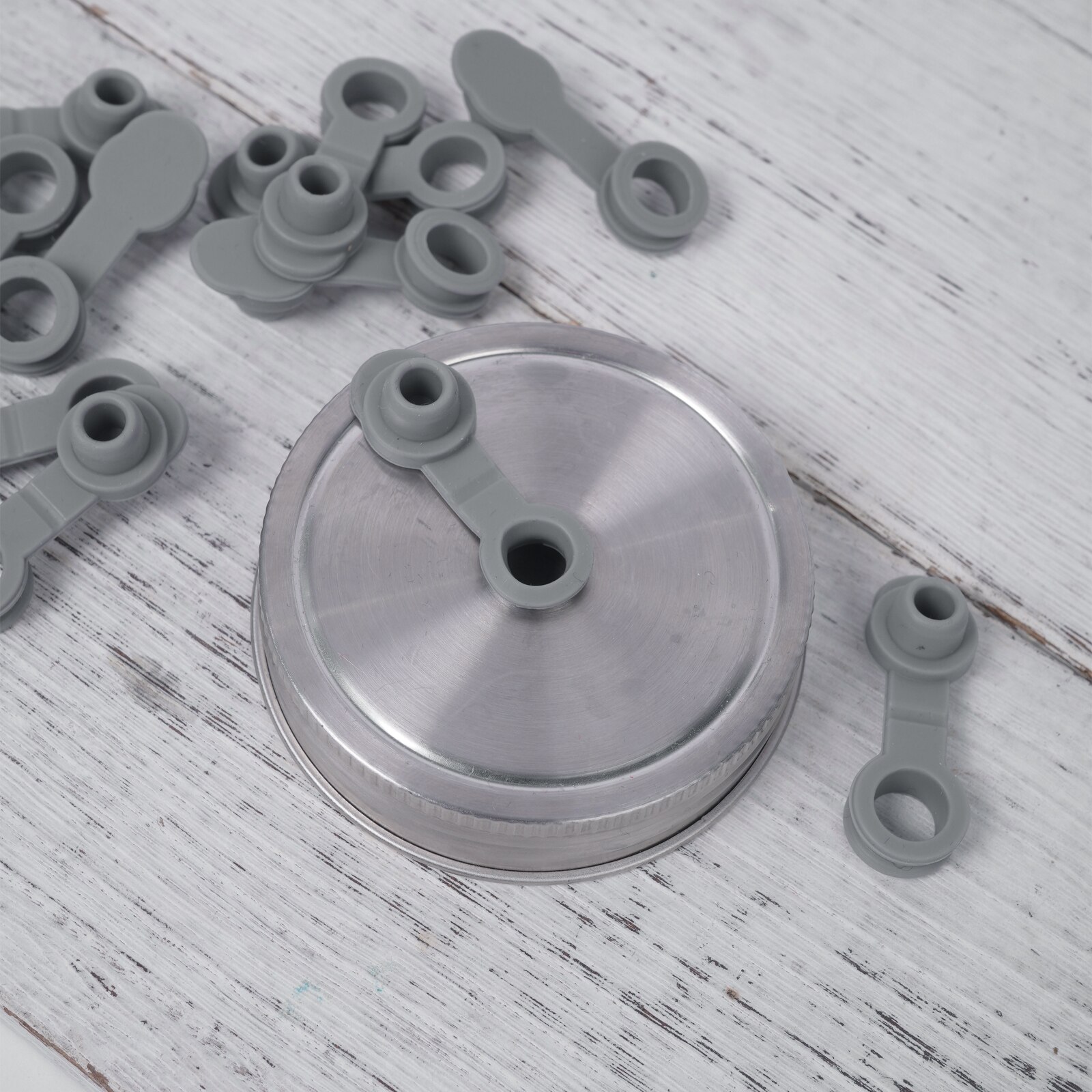 10 œillets de trou de paille en Silicone avec bouchons attachés, bouchons de pot Mason pour la Fermentation, bouchons de mise en conserve de sas, bouchon sûr