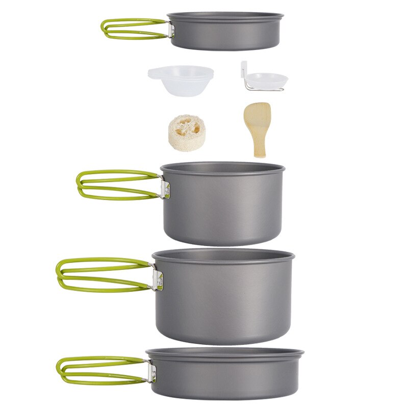 Al aire libre plegable portátil de utensilios de cocina conjunto de 2-3 personas multifuncional portátil vajilla utensilios para acampada de pícnic al aire libre