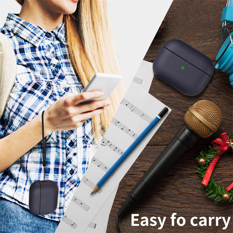 Leather Textured TPU Headphone Cover For Apple Airpods Pro 2 Case Wireless Earphone Case For Airpods Pro 3 2 1 Coque Bumper