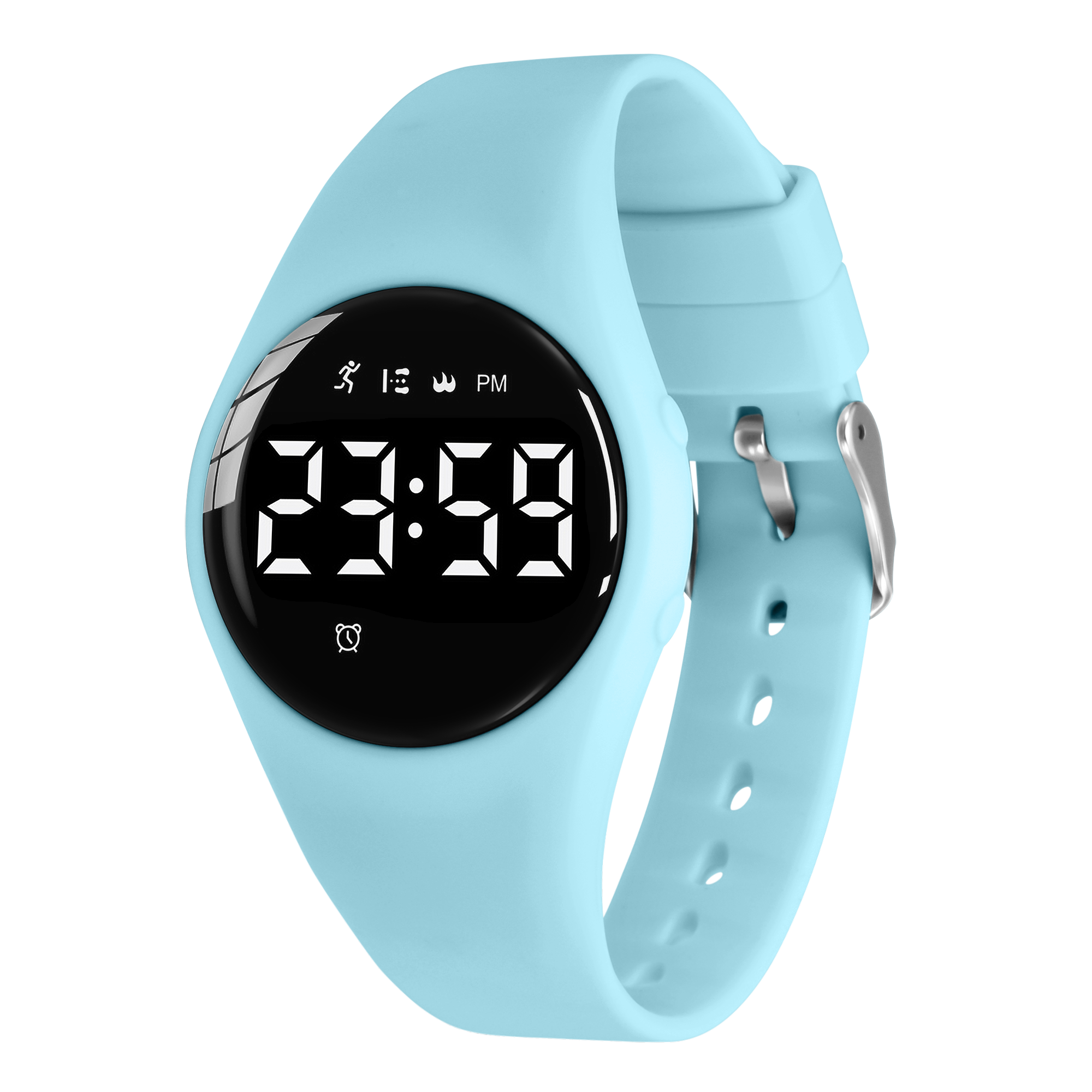 Kids Fitness Watch Digital Activity Tracker Watch for Kids Ages 3-12 Non-Bluetooth Alarm Count Steps Wrist Watch for Kids: SKY BLUE