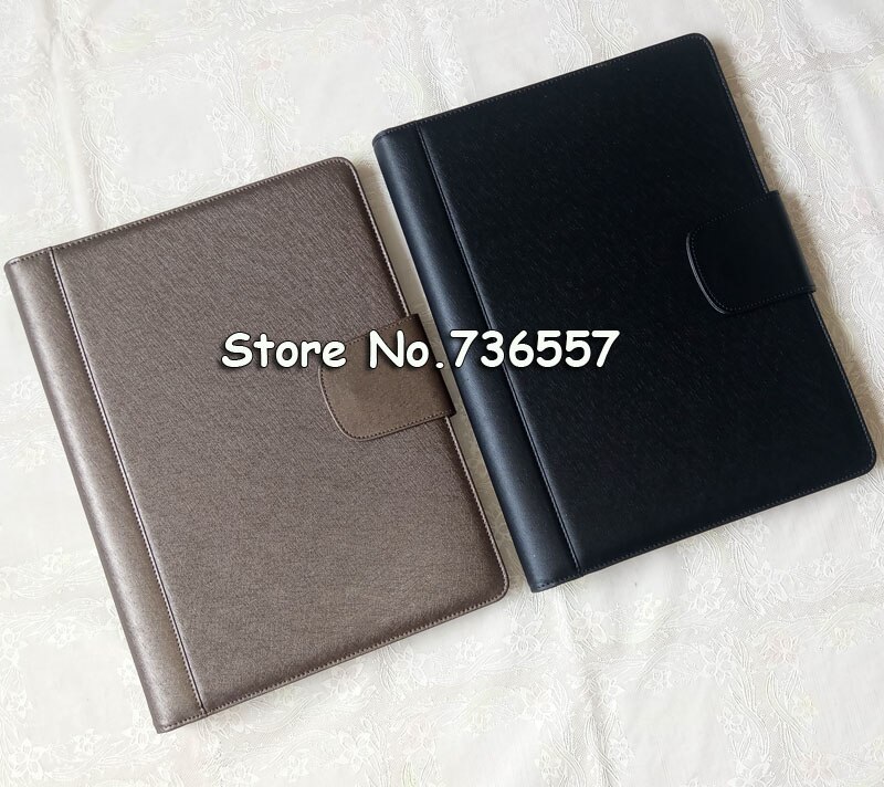 leather folder Padfolio multifunction organizer planner notebook ring binder A4 file folder with calculator office supply