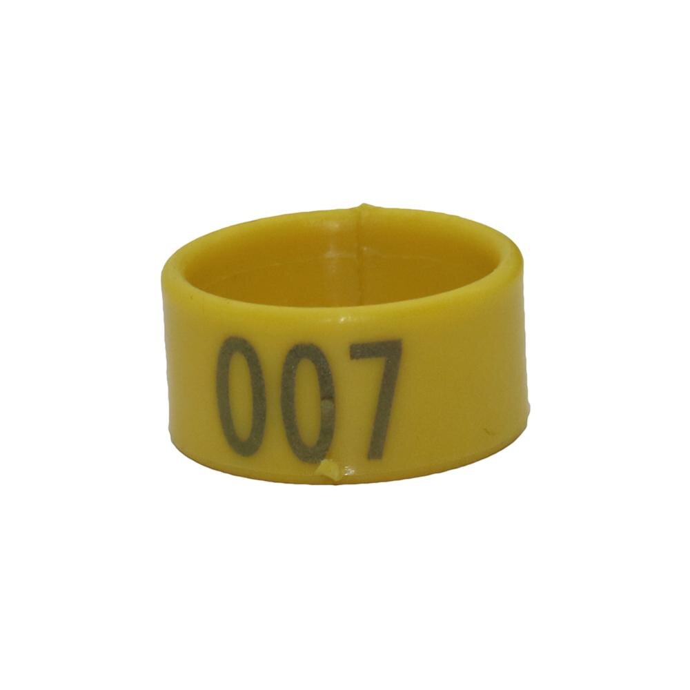16mm/18mm/20mm Huhn Fuß Ring Kunststoff Nein.1-100 Digitale Identifizierung Fuß Ring Huhn Koop Fütterung liefert 100 Stck: Gelb / innere Durchmesser 1.6cm