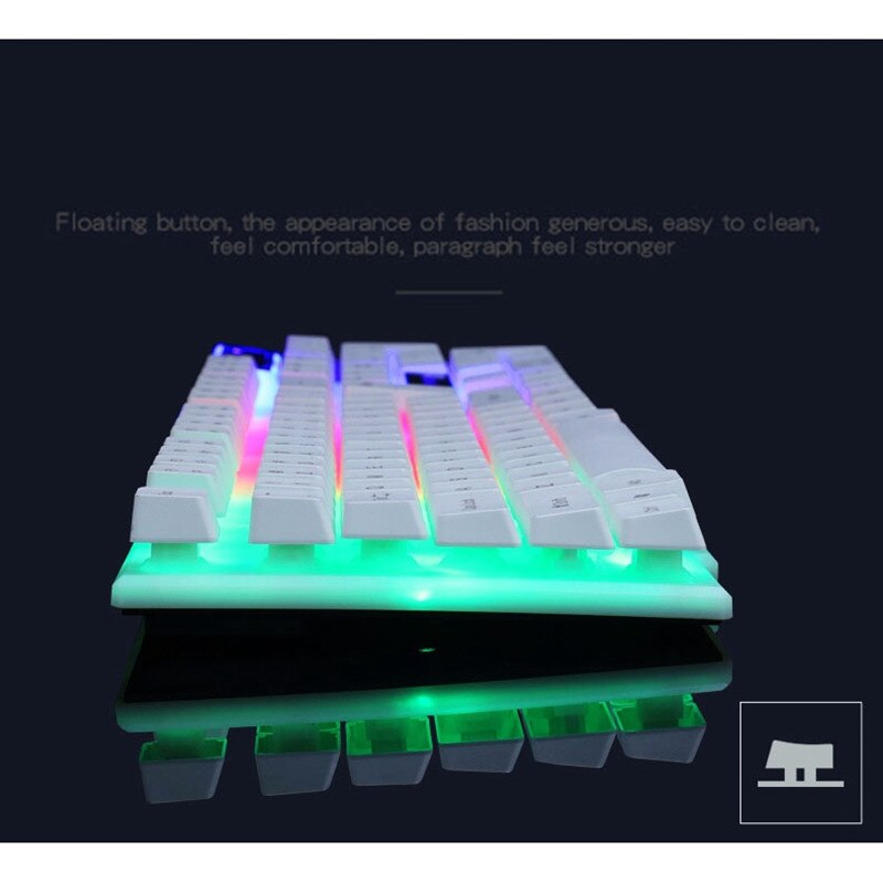 Luminous Game Suspension Metal Ergonomic Keyboard Mouse Combos Notebook Desktop Mechanical Feel Gaming Keyboard and Mouse